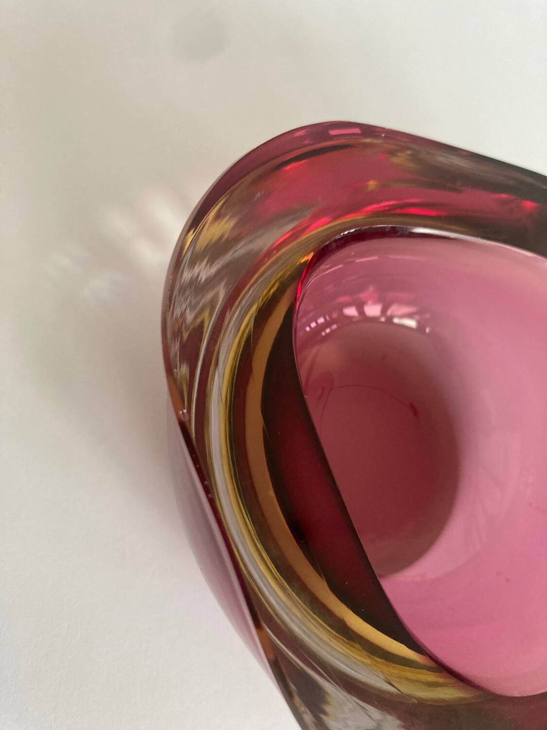 Purple and yellow Murano glass empty pocket