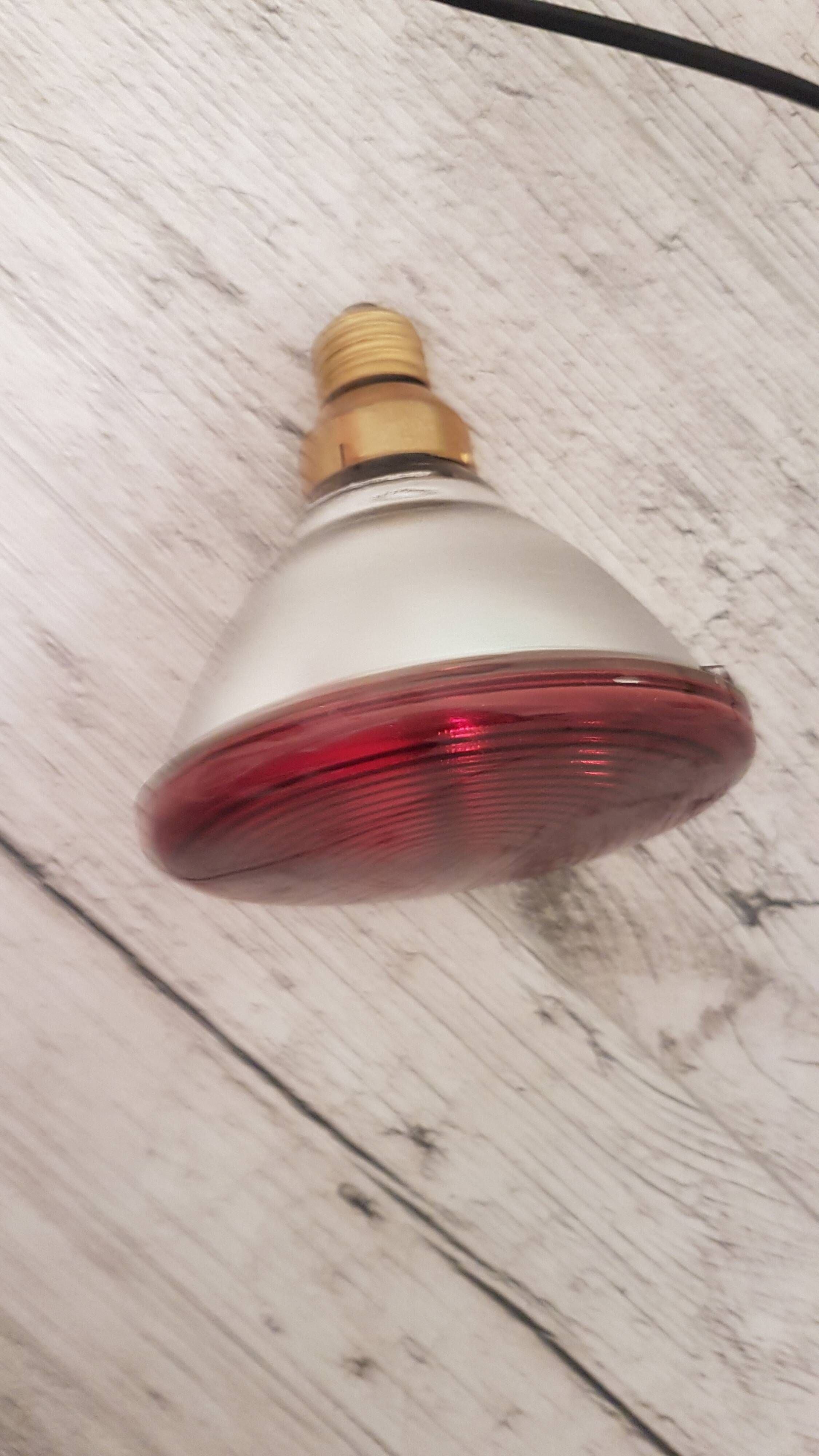 Space Age desk lamp, white metal, chrome-plated steel, red glass, Germany,