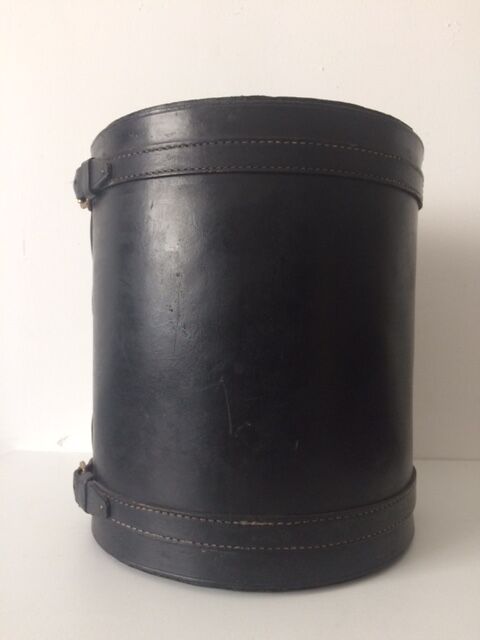 1950 leather paper basket