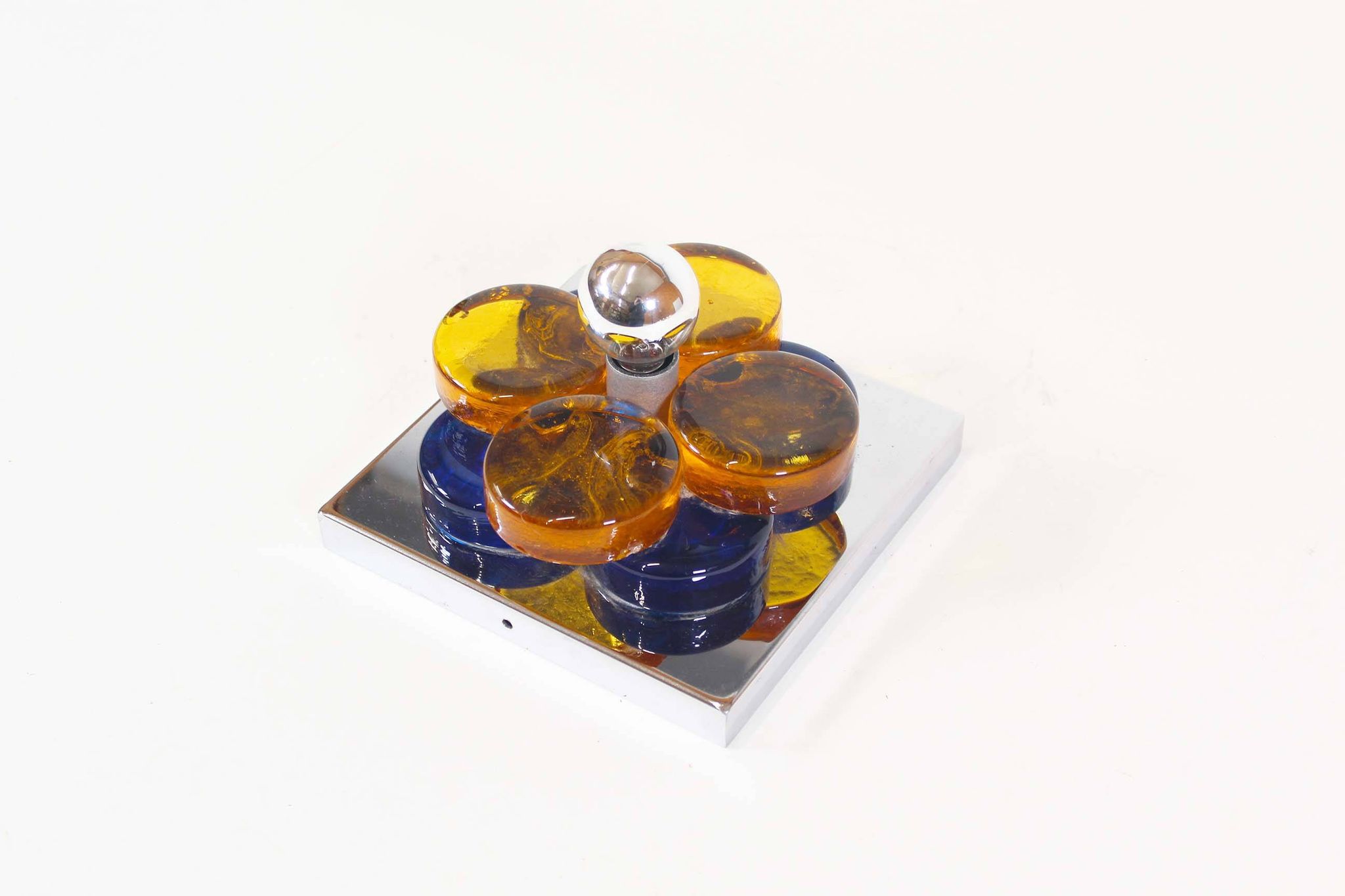 Brutalist glass wall sconce by Albano Poli for Poliarte, Italy 1970's