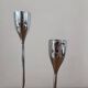 Pair of vintage chrome metal candlesticks