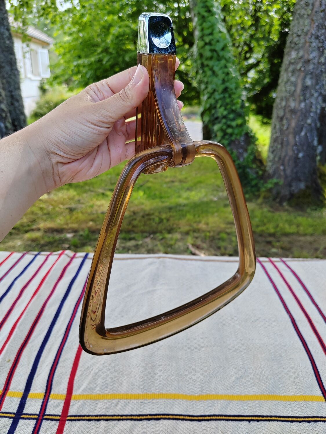 Smoked plexiglass towel rail Grosfillex 70s