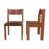 Elm and leather chairs, 80