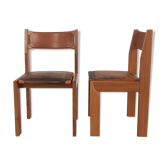 Elm and leather chairs, 80