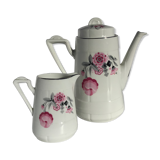 Théière cafetière et crémier porcelaine Limoges art déco