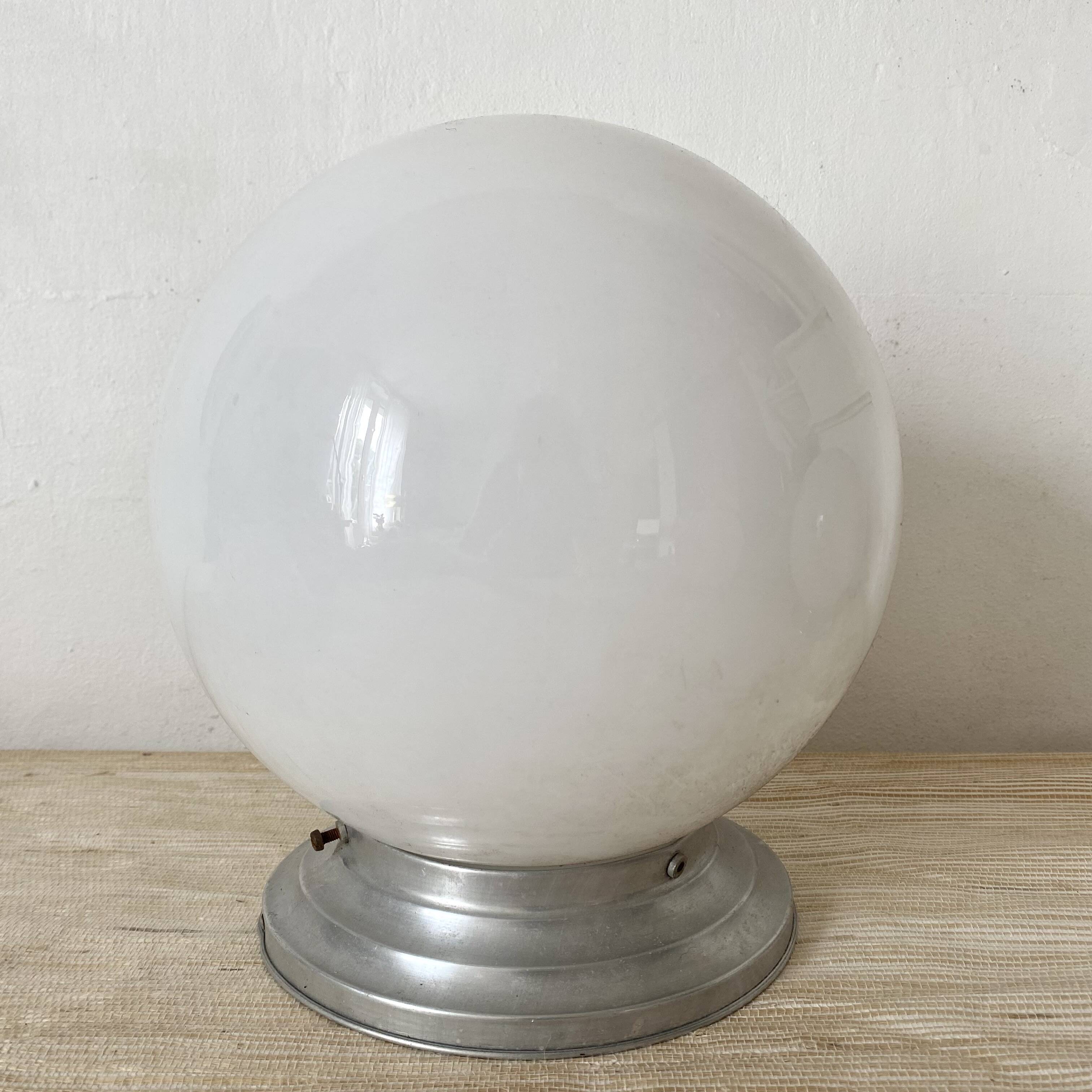 Art Deco opaline ball ceiling light