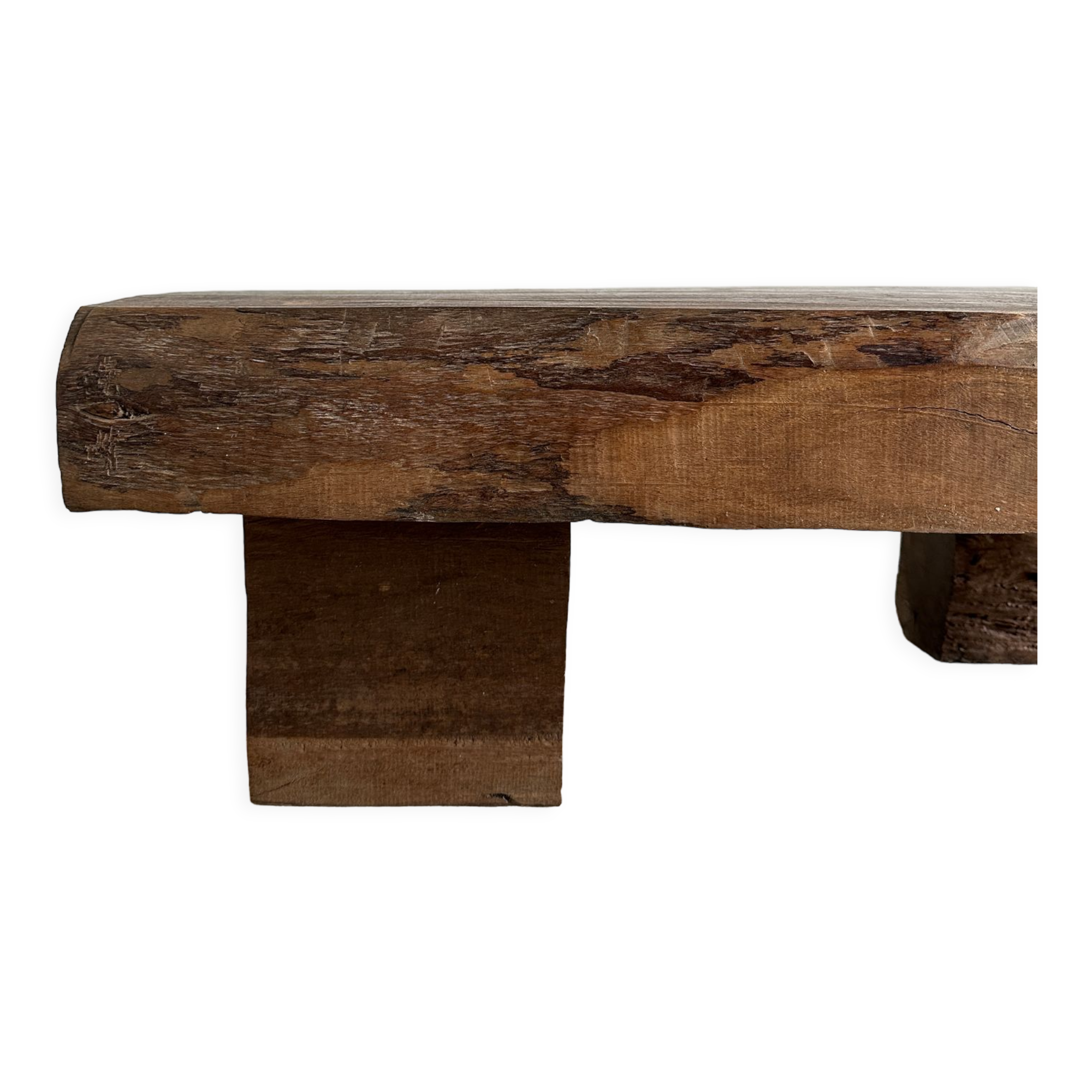 Asian solid wood quadripod brutalist coffee table H30 L81 l42