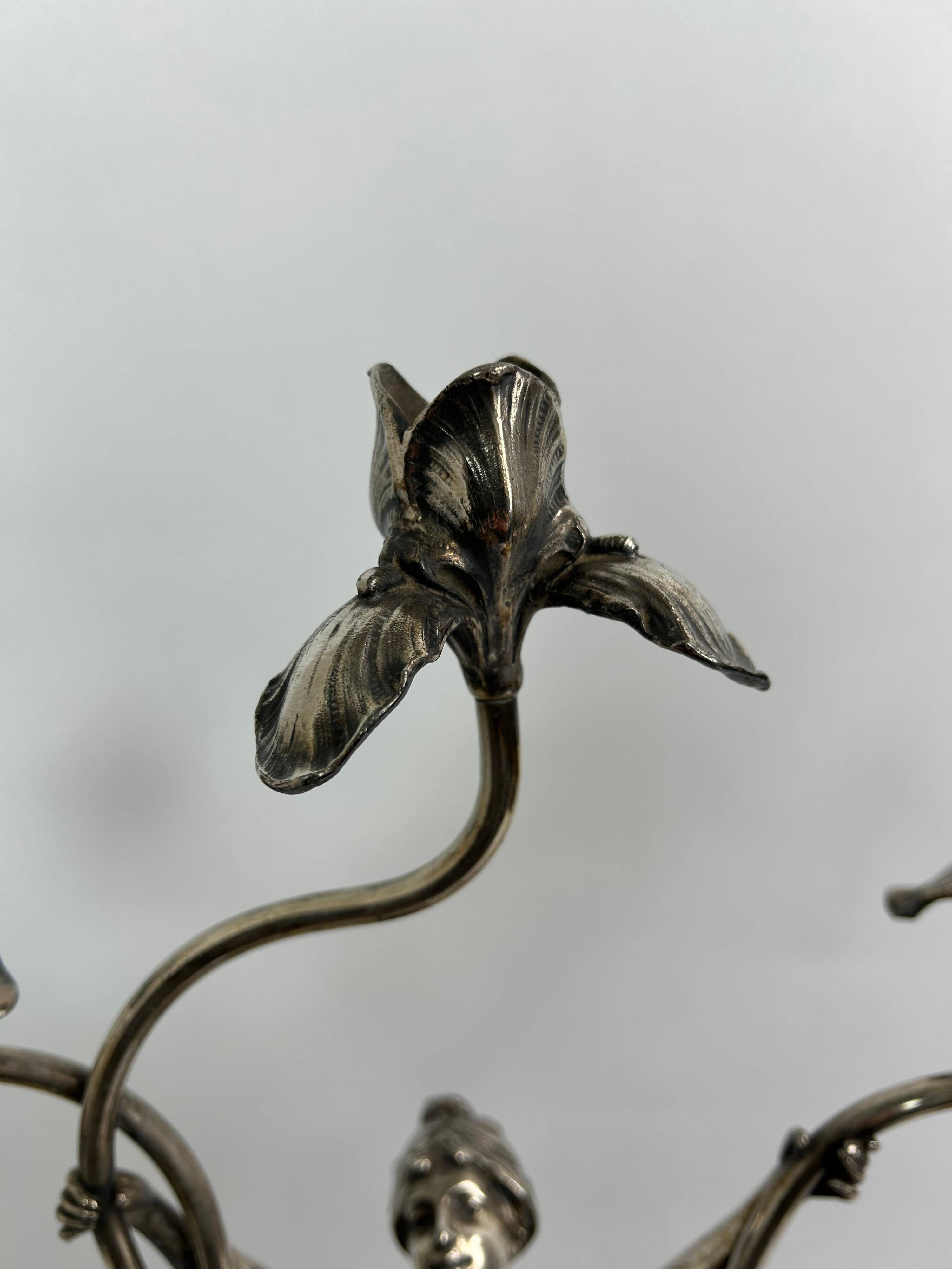 Large figurative chandelier with a femme fatale nymph.