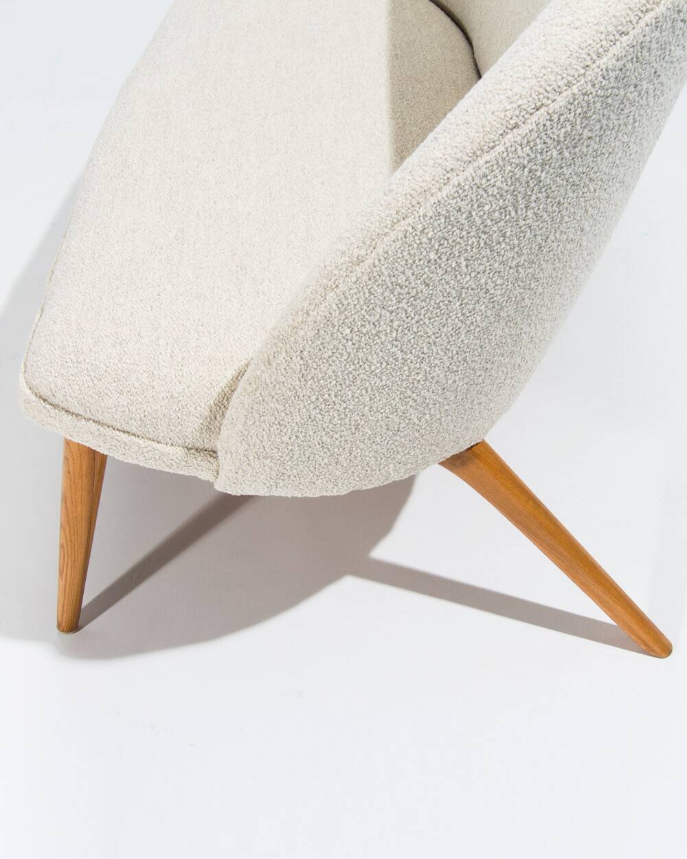 1940’s Swedish Mid-Century Sofa in Cream Bouclé