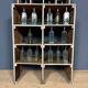 Large old industrial wooden workshop pigeonhole cabinet