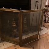 Old brass fire shield