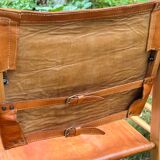 A pair of Danish beechwood and leather Safari armchairs - 1960