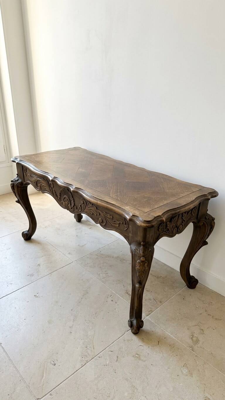 Banquette Louis XV en bois sculpté - 97 cm