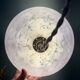 Vintage white Clichy glass lampshade pendant light
