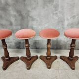 Set of antique stools old pink 1920s