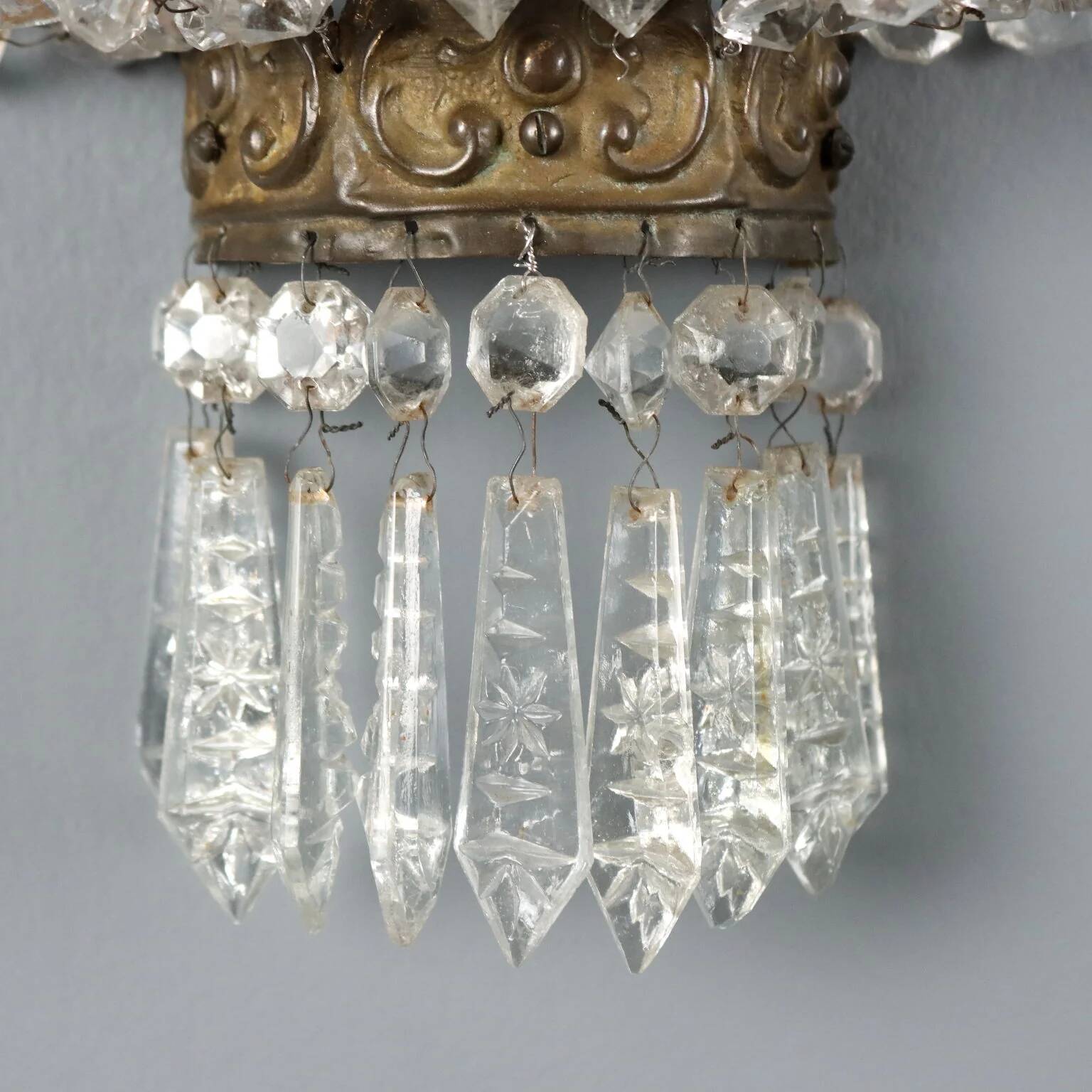 Antique metal wall sconces, Italy, 19th century