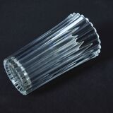 Large glass vase with vertical fluting – 24 cm