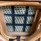 Set of 2 armchairs and 2 Parisian bistro chairs in rattan