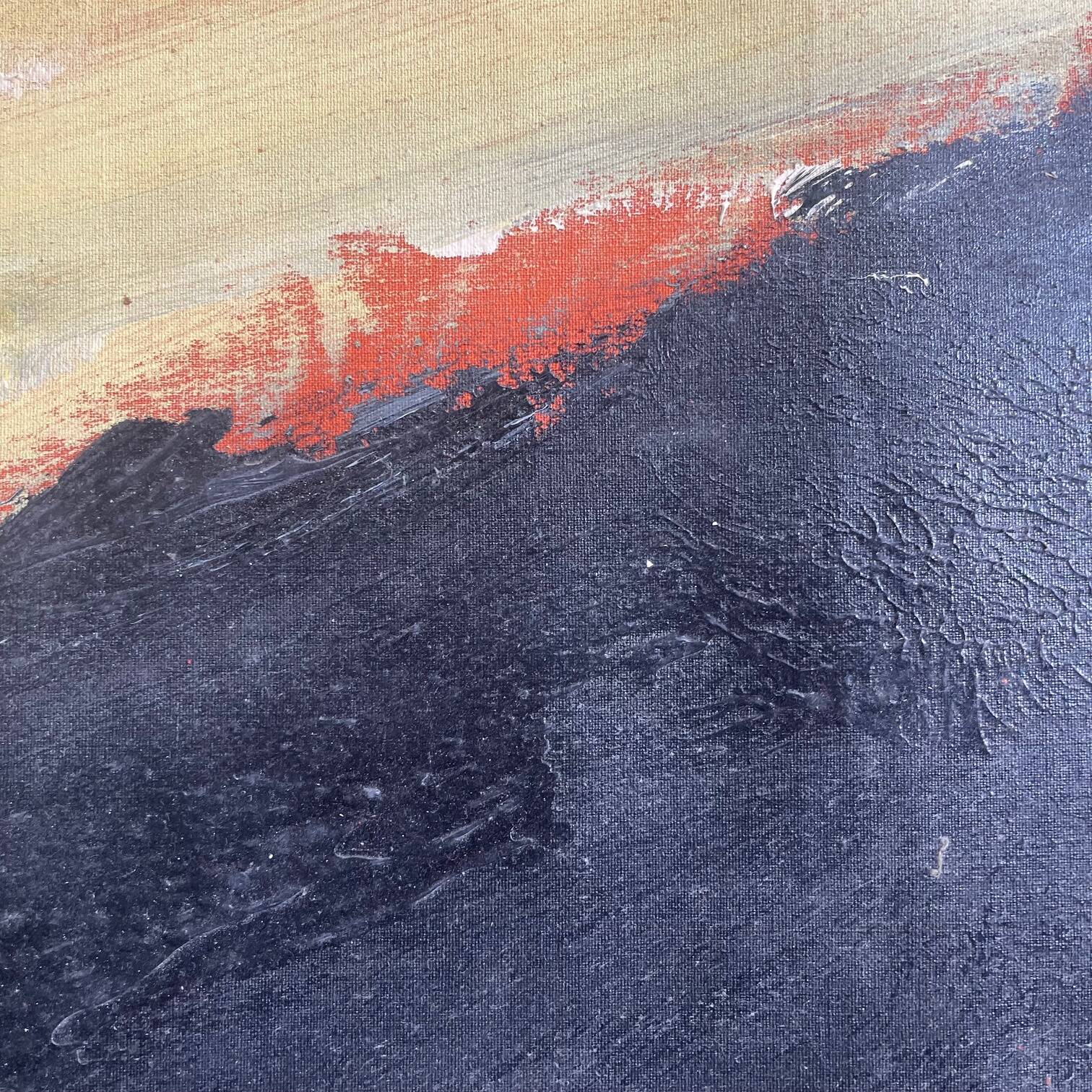 Large Acrylic Painting on Jute, 150 x 250 cm, unframed, ca 1980s