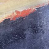 Large Acrylic Painting on Jute, 150 x 250 cm, unframed, ca 1980s