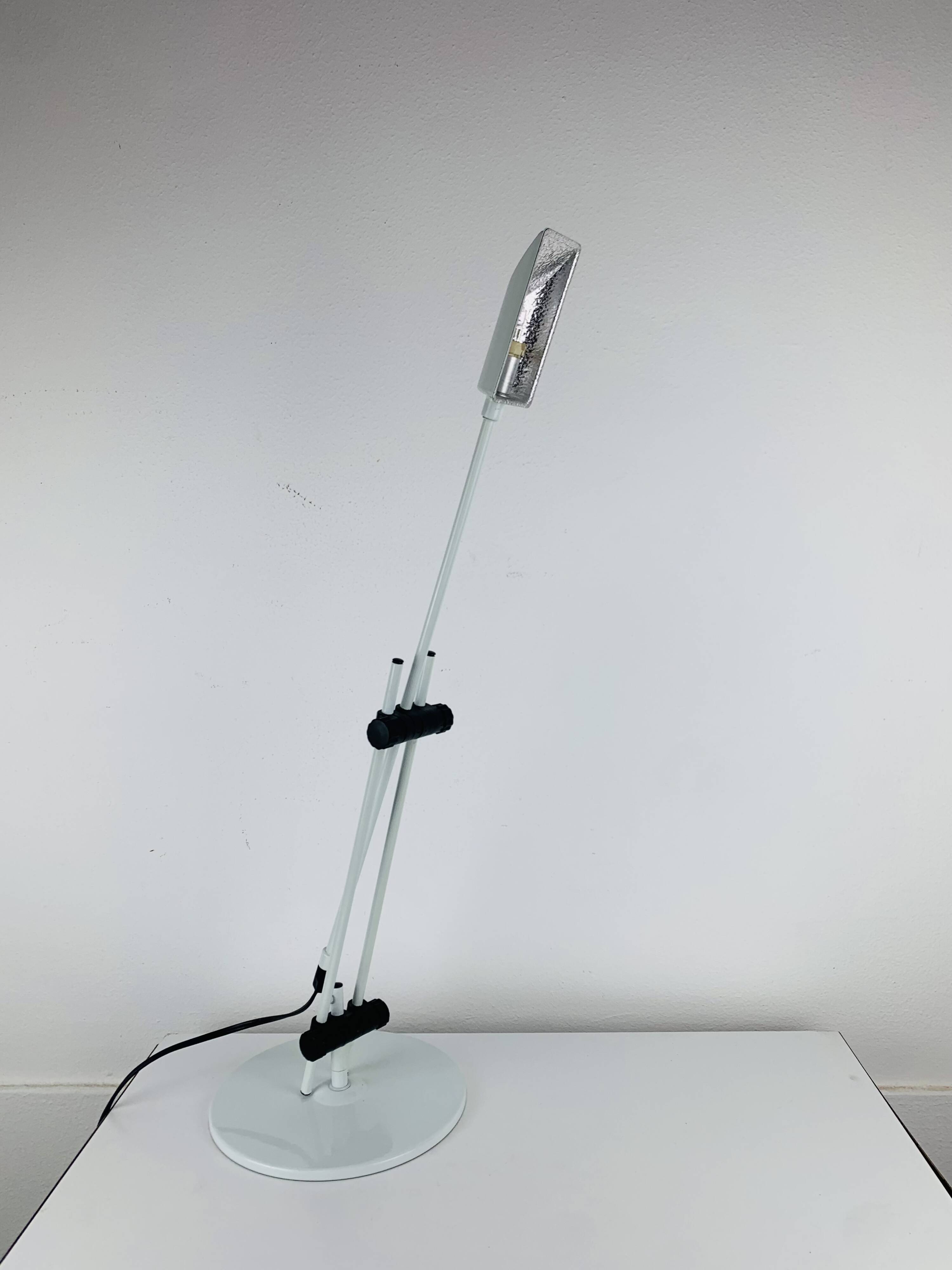 Veneta Lumi articulated desk lamp, white metal, 1980s