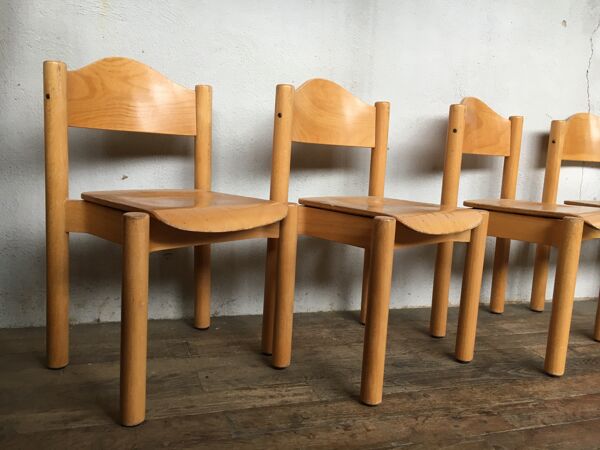 8 chaises enfant vintage rétro années 60 mobilier en bois