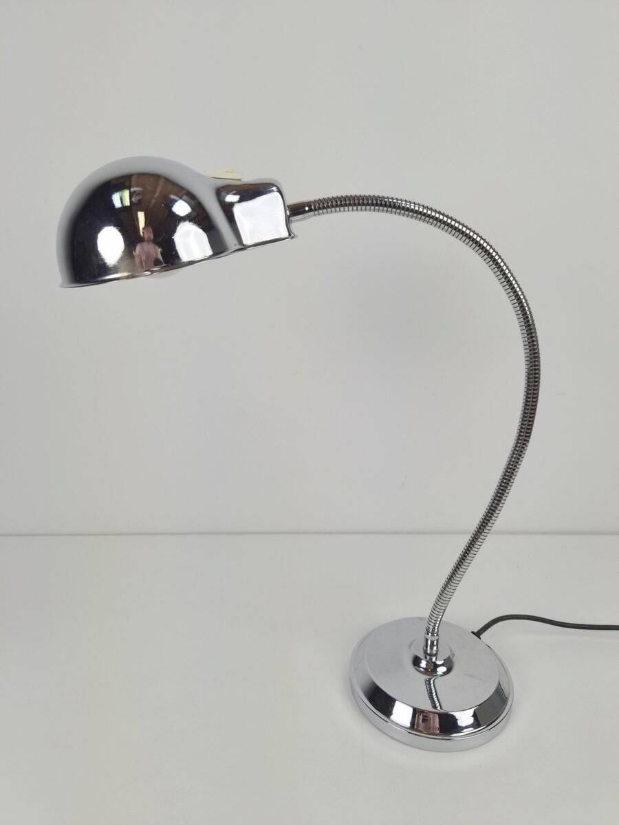 Chrome Table Lamp with Flexible Shade, 1950s