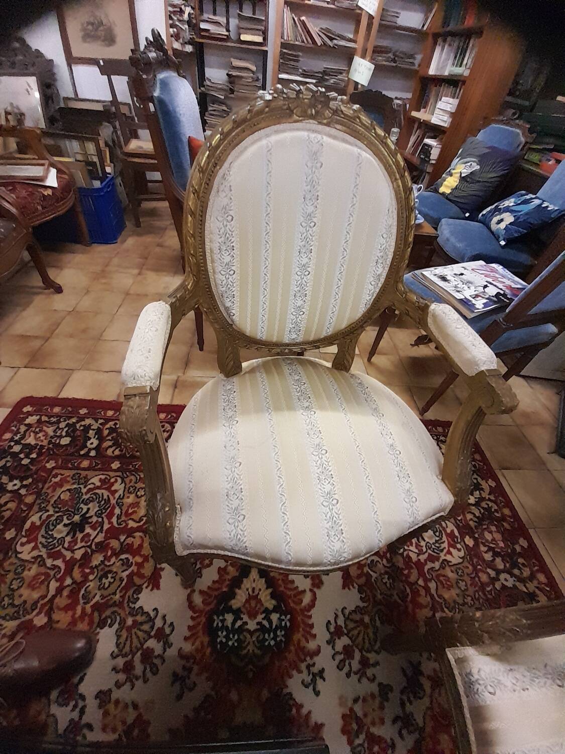 Louis XVI Style Ensemble Salon - Basket Sofa & Pair of Armchairs