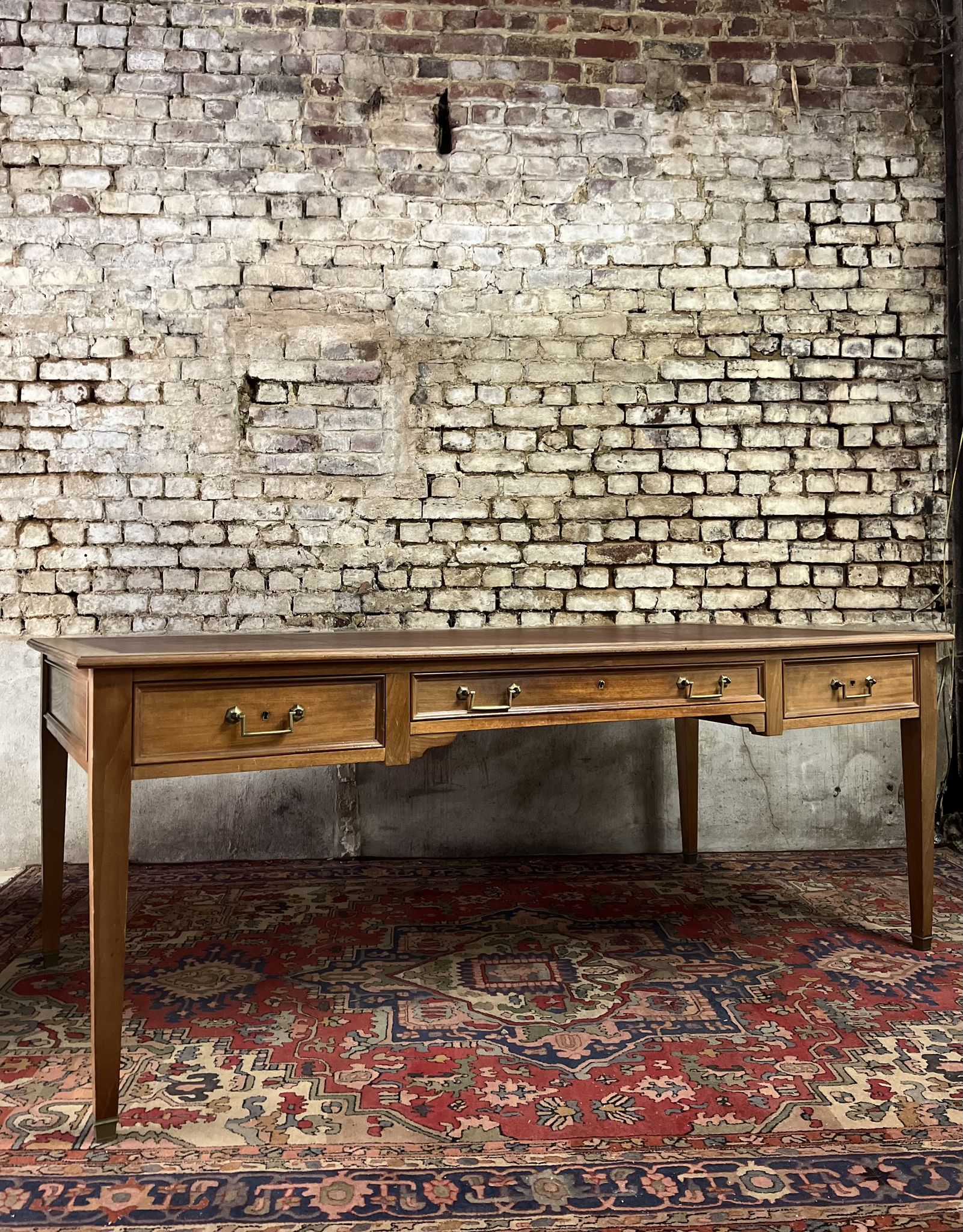Flat desk double faces of minister mahogany style Louis XVI XIX th century