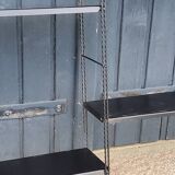 60s string wall shelf modular in black metal