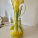 Yellow opaline vase from the 70s