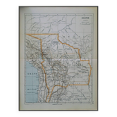 Bolivia, old map 1887 – vintage geographical map.