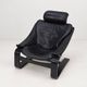 Kroken Armchair in Black Leather by Ake Fribytter for Roche Bobois