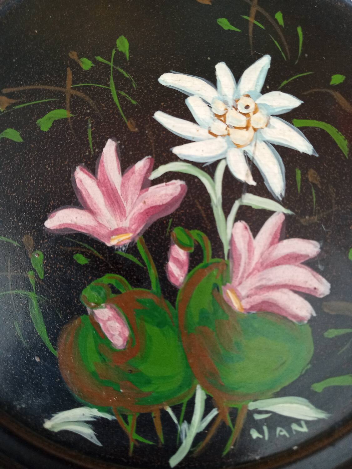 Signed floral painting