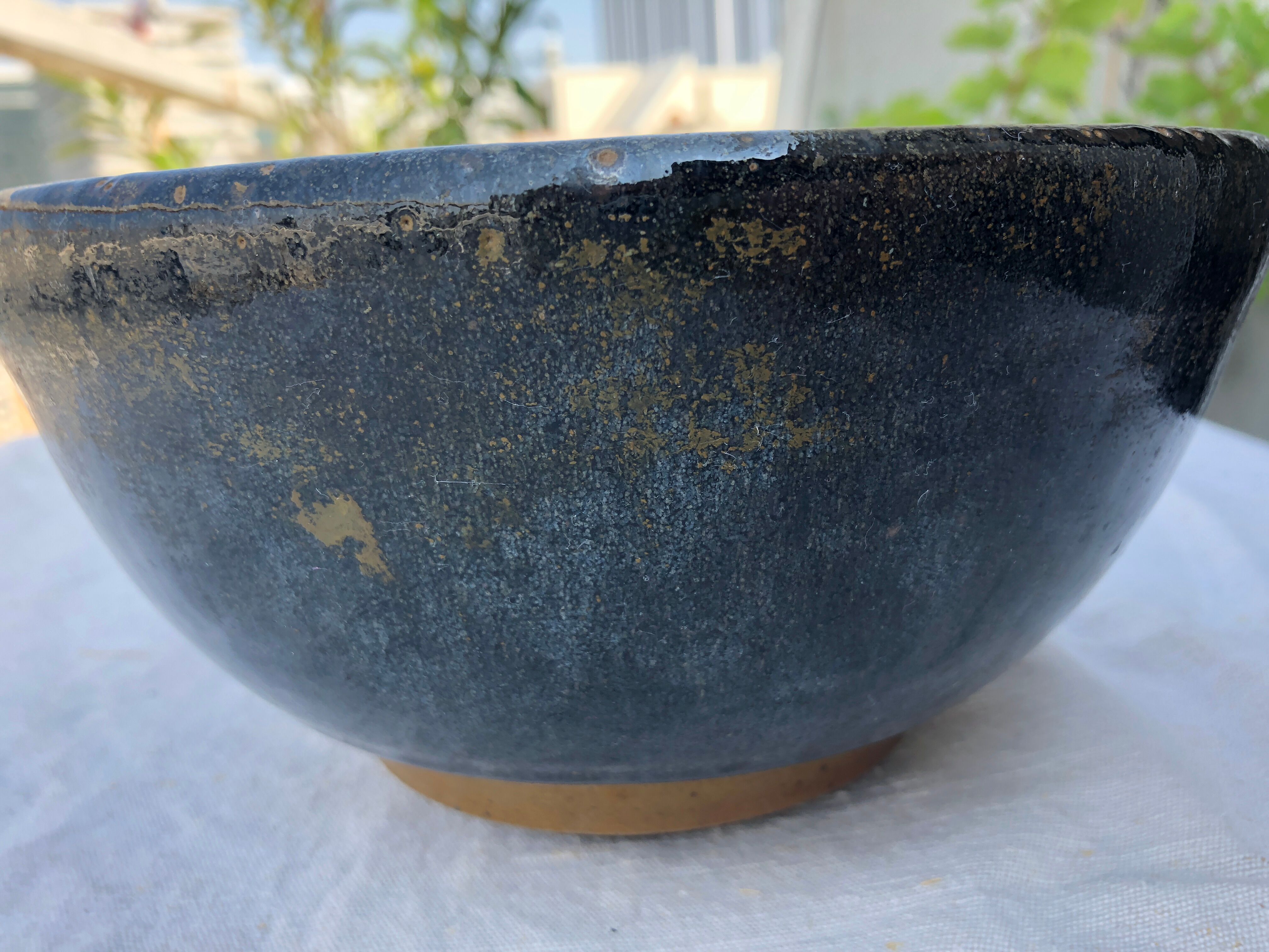 Bowl in glazed stoneware signed the Mignot