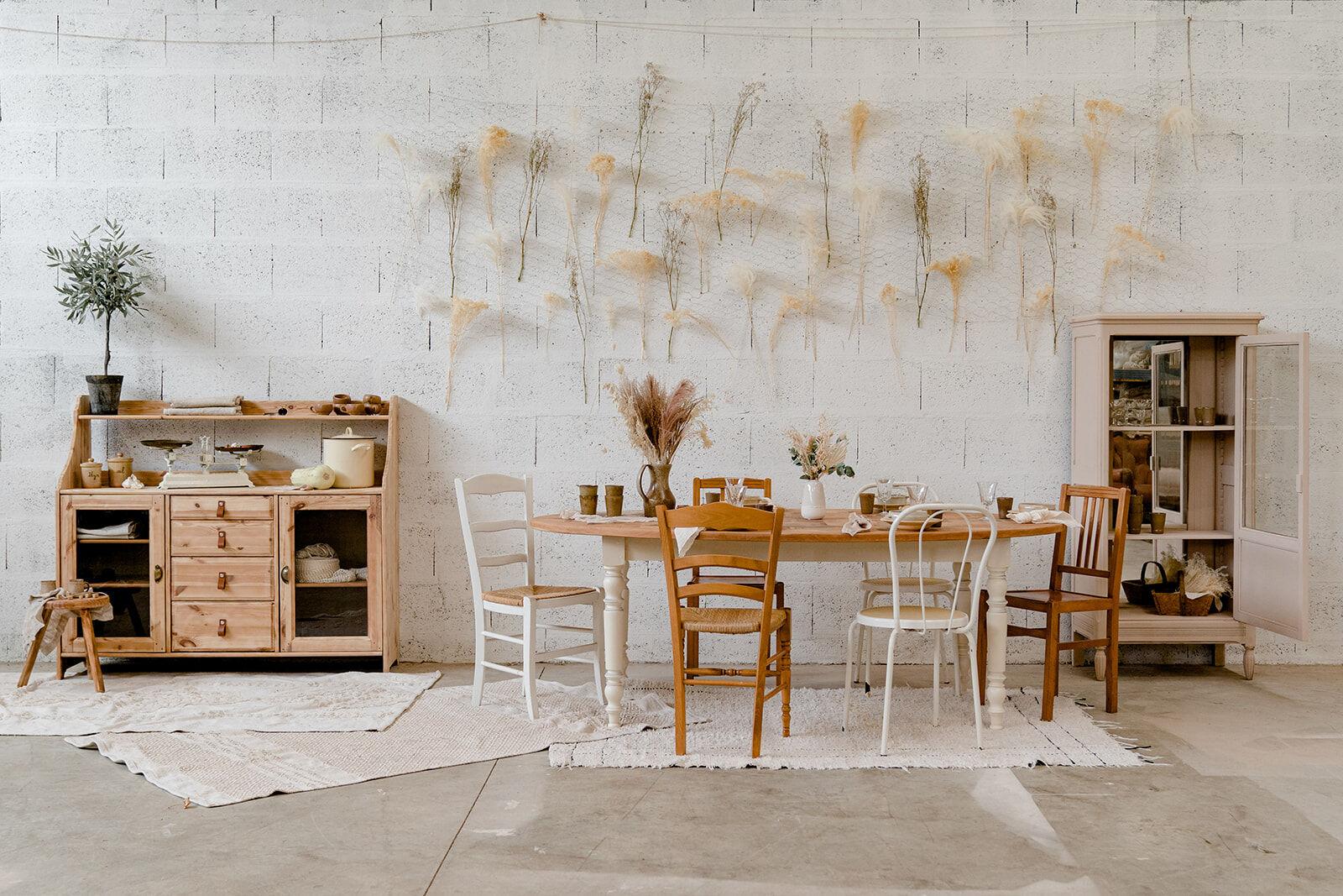 Oval marquetry table – solid wood