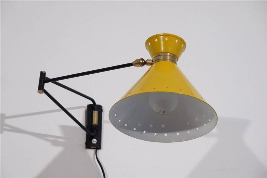 Lunel wall light with gallows design Rene Mathieu 1950
