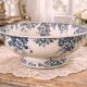 Antique large salad bowl on a pedestal in Saint-Amand earthenware (Nord)