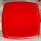 Space age plastic stool, vintage end table, mid century, red plant stand