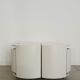 Simon Gavina Italian white lacquered wood  nigthstands, 1970s