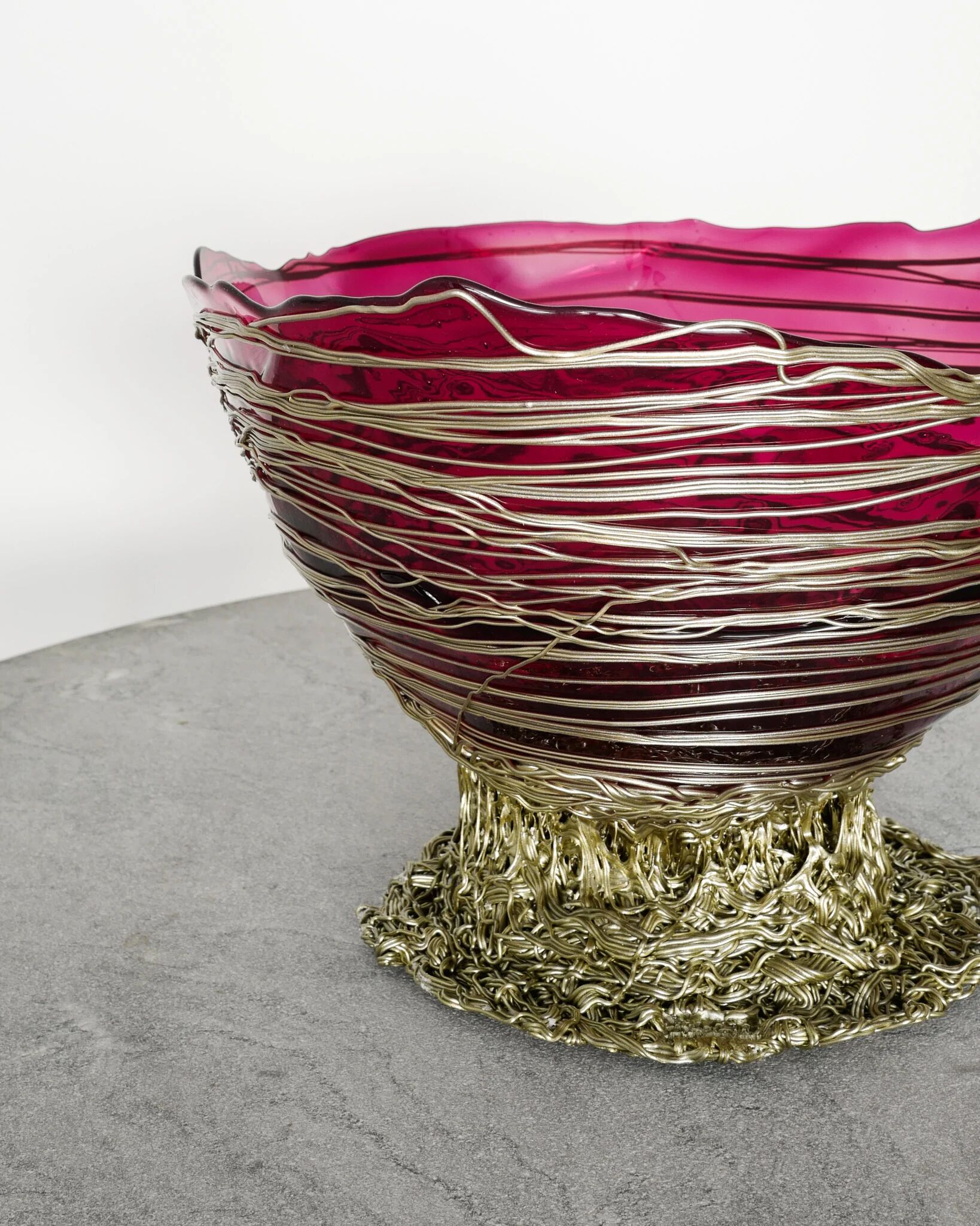 Italian Decorative Contemporary "Ogiva Basket" Purple Bowl by Gaetano Pesce