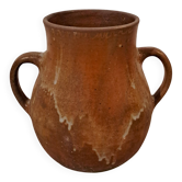 Cruche à deux anses vintage en grès émaillé