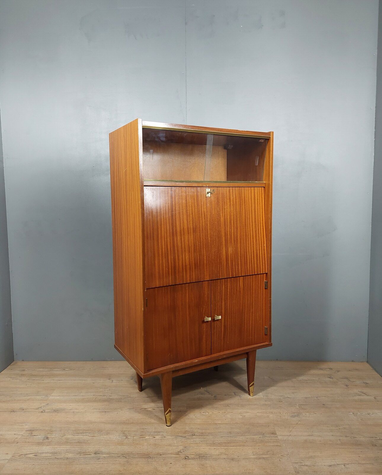 Secrétaire droit à abattant vintage