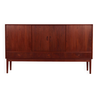 Buffet haut en teck, design danois, années 1970, production : Danemark