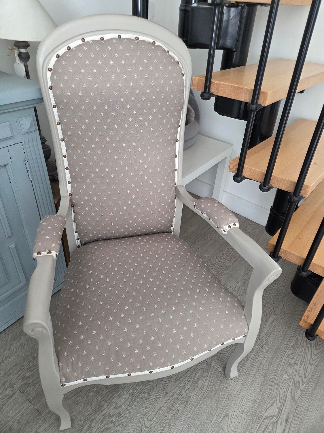 Restored pair of Voltaire armchairs