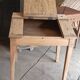 Pine school desk with inkwell
