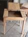 Pine school desk with inkwell