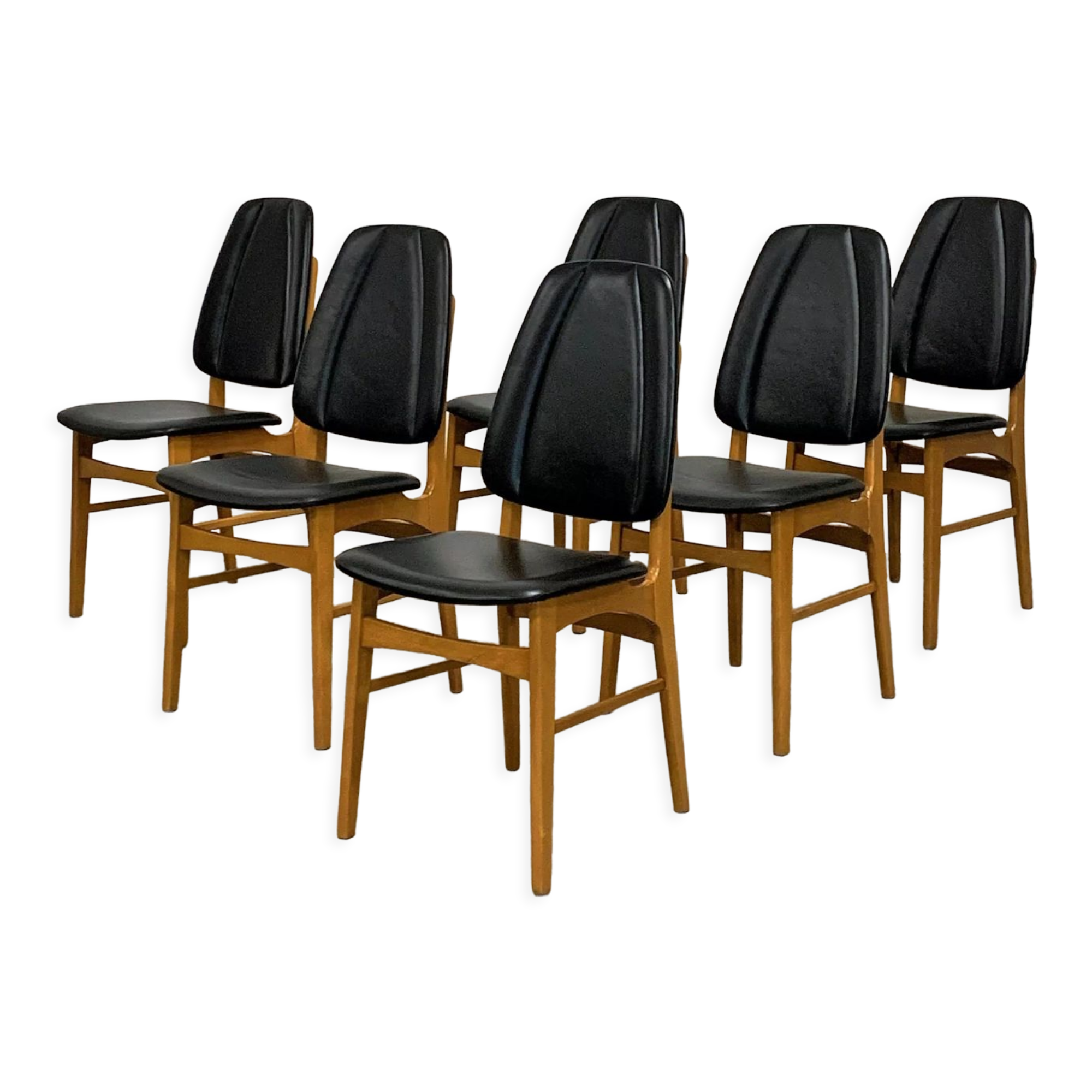 Beech chairs, norway brødrene sørheim, nesttun, 1950s/60s, vintage