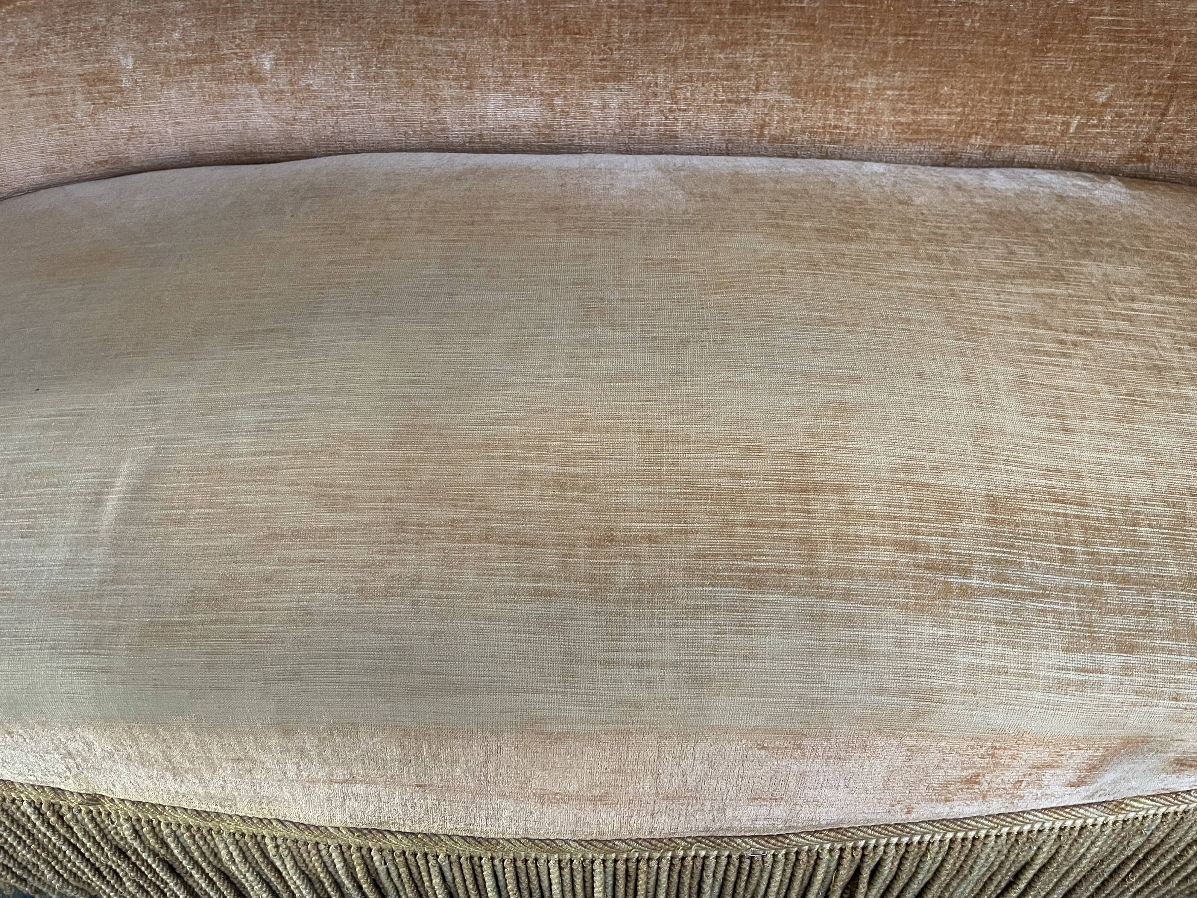 Yellow velvet toad sofa