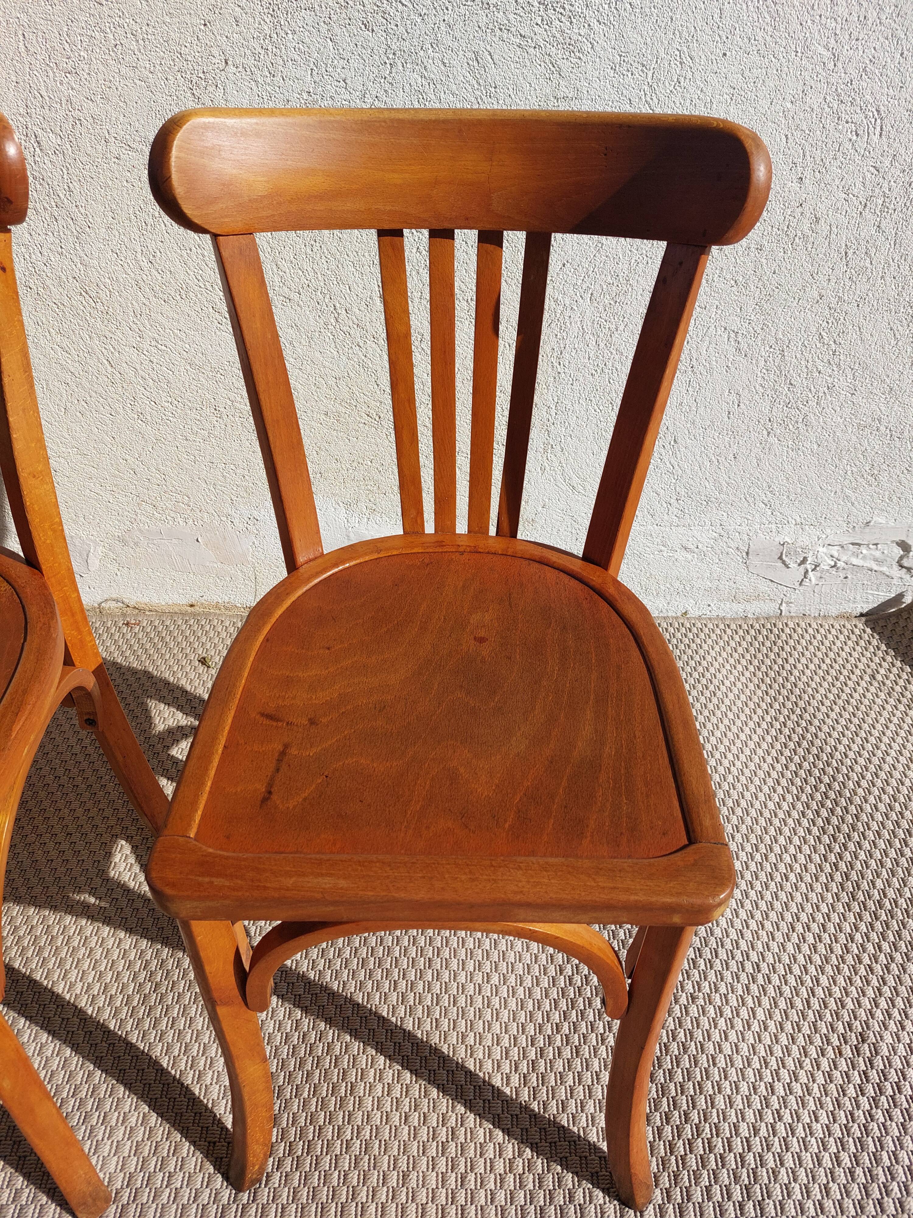 3 Luterma bistro chairs, medium oak finish